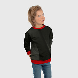 Свитшот детский Чёрные геометрические металлические листы, цвет: 3D-красный — фото 2