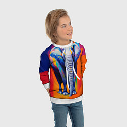 Свитшот детский Слон красочный, цвет: 3D-белый — фото 2