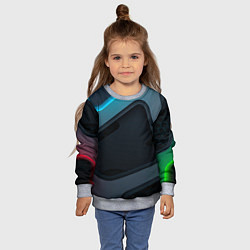 Свитшот детский Абстракция металл, цвет: 3D-меланж — фото 2