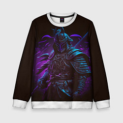 Свитшот детский Самурай в неоновом свете, цвет: 3D-белый