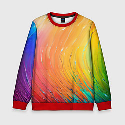 Свитшот детский Оранжевое настроение красочная абстракция, цвет: 3D-красный
