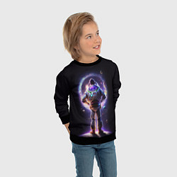 Свитшот детский Космонавт в представлении нейросети, цвет: 3D-черный — фото 2