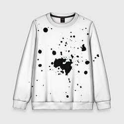 Свитшот детский Клякса брызги зелёные, цвет: 3D-белый