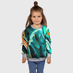 Свитшот детский Жидкая краска - голубые разводы, цвет: 3D-меланж — фото 2