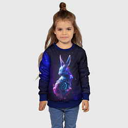 Свитшот детский Космический звёздный кролик, цвет: 3D-синий — фото 2