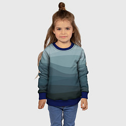 Свитшот детский Бирюзовые волны, цвет: 3D-синий — фото 2