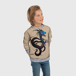Свитшот детский Irezumi - японский дракон, цвет: 3D-меланж — фото 2