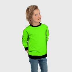 Свитшот детский Кислотный зеленый, цвет: 3D-черный — фото 2