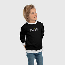 Свитшот детский Надпись smile, цвет: 3D-белый — фото 2