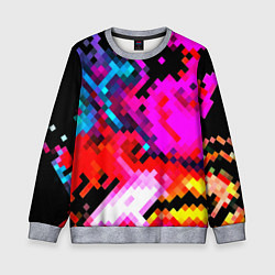Свитшот детский Pixel neon mosaic, цвет: 3D-меланж