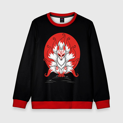 Детский свитшот Иллюстрация кицунэ / 3D-Красный – фото 1