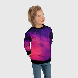 Свитшот детский Фиолетовый космос, цвет: 3D-черный — фото 2