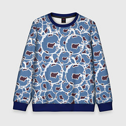 Свитшот детский Абстракция слива ягода, цвет: 3D-синий