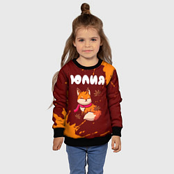 Свитшот детский Юлия осенняя лисичка, цвет: 3D-черный — фото 2