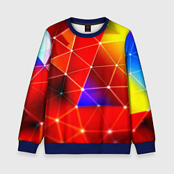 Свитшот детский Digital triangle abstract, цвет: 3D-синий