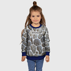 Свитшот детский Стенка из камня, цвет: 3D-синий — фото 2