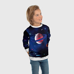Свитшот детский Космос, звёзды, цвет: 3D-белый — фото 2
