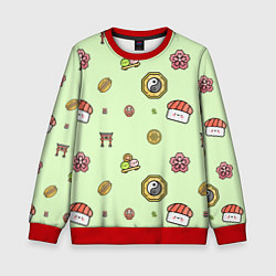 Свитшот детский Паттерн - Япония, цвет: 3D-красный