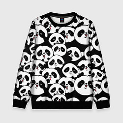 Свитшот детский Весёлые панды, цвет: 3D-черный