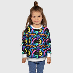 Свитшот детский Multicolored texture pattern, цвет: 3D-белый — фото 2
