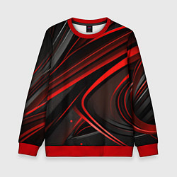 Свитшот детский Black and red abstract, цвет: 3D-красный