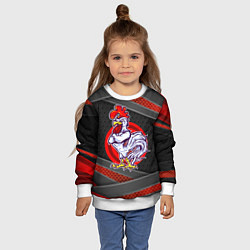 Свитшот детский Боевой петух, цвет: 3D-белый — фото 2