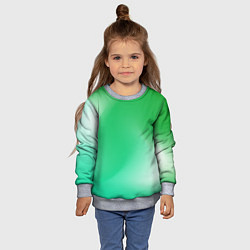 Свитшот детский Градиент зеленый, цвет: 3D-меланж — фото 2