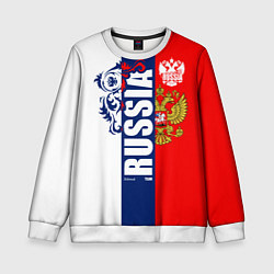 Свитшот детский Russia national team: white blue red, цвет: 3D-белый