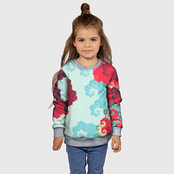 Свитшот детский Пиксельный цветочный паттерн, цвет: 3D-меланж — фото 2