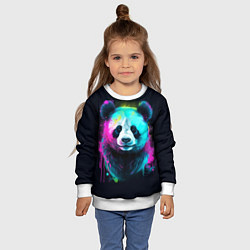 Свитшот детский Панда в неоновых красках, цвет: 3D-белый — фото 2