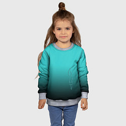 Свитшот детский Силуэт лисы на градиентном фоне, цвет: 3D-меланж — фото 2