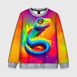 Свитшот детский Змейка в красках, цвет: 3D-меланж