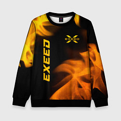 Свитшот детский Exeed - gold gradient: надпись, символ, цвет: 3D-черный