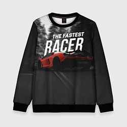 Свитшот детский The fastest racer, цвет: 3D-черный