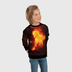 Свитшот детский Огненный конь мчится, цвет: 3D-черный — фото 2