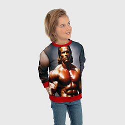Свитшот детский Арнольд Шварценеггер железный арни, цвет: 3D-красный — фото 2