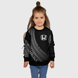 Свитшот детский Honda tire tracks, цвет: 3D-черный — фото 2
