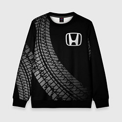 Свитшот детский Honda tire tracks, цвет: 3D-черный