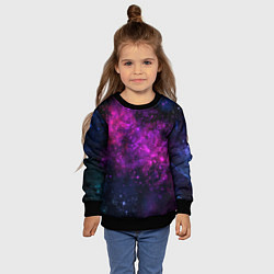 Свитшот детский Neon pink nebula, цвет: 3D-черный — фото 2