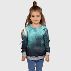 Свитшот детский Светло-синий тени и краски, цвет: 3D-меланж — фото 2
