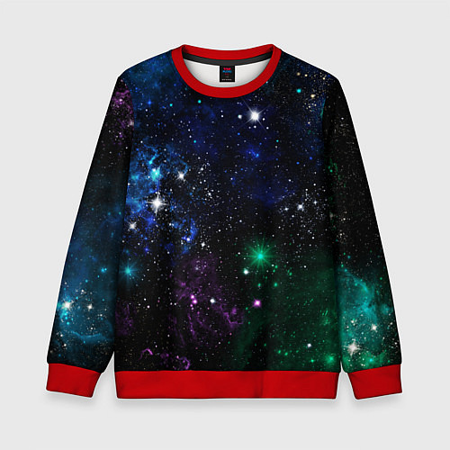 Детский свитшот Космос Звёздное небо / 3D-Красный – фото 1