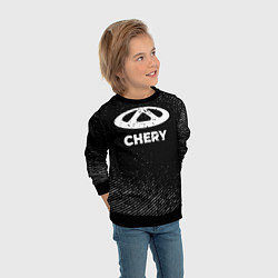 Свитшот детский Chery с потертостями на темном фоне, цвет: 3D-черный — фото 2