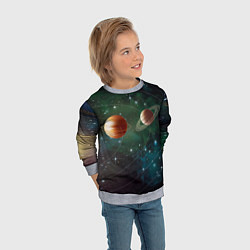 Свитшот детский Планетная система, цвет: 3D-меланж — фото 2