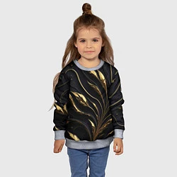 Свитшот детский Золотой орнамент на черном, цвет: 3D-меланж — фото 2