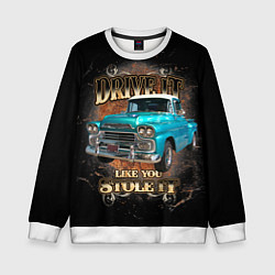 Свитшот детский Пикап Chevrolet Apache 3100 1959 года, цвет: 3D-белый
