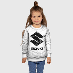 Свитшот детский Suzuki с потертостями на светлом фоне, цвет: 3D-белый — фото 2