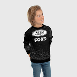 Свитшот детский Ford с потертостями на темном фоне, цвет: 3D-черный — фото 2