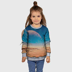 Свитшот детский Пустыня и очертания планеты, цвет: 3D-меланж — фото 2