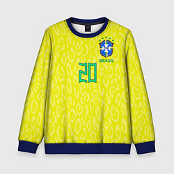 Свитшот детский Винисиус Жуниор ЧМ 2022 сборная Бразилии домашняя, цвет: 3D-синий