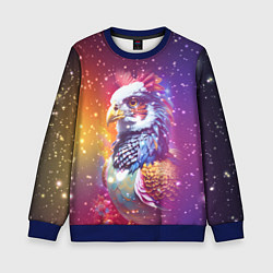 Свитшот детский Fantastic bird and starry space, цвет: 3D-синий